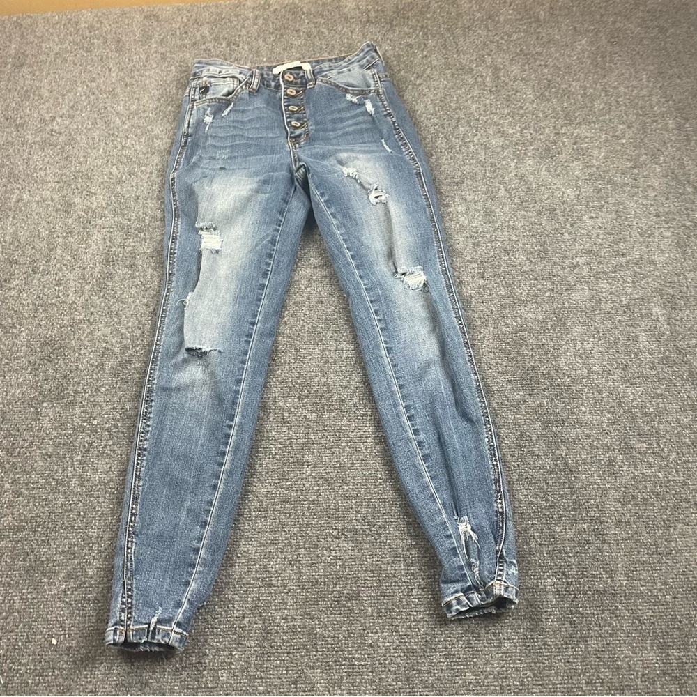 KANCAN Women’s Denim Button Fly Distressed High Rise skinny jeans size: 26